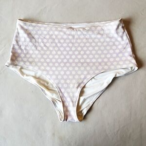 Aerie high waisted full coverage bathing suit bottoms white and lavender…